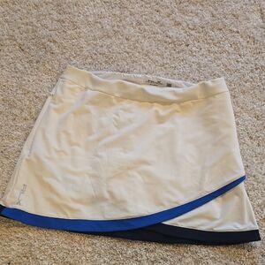 Ralph Lauren Cream and Blue Mini Skirt